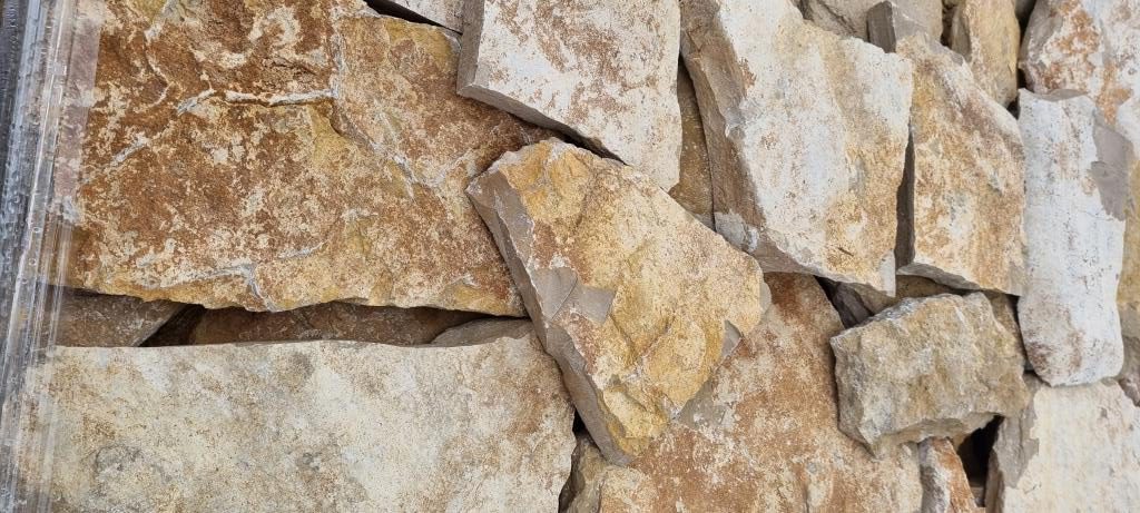 parement pierre naturelle beige ocre jaune brune